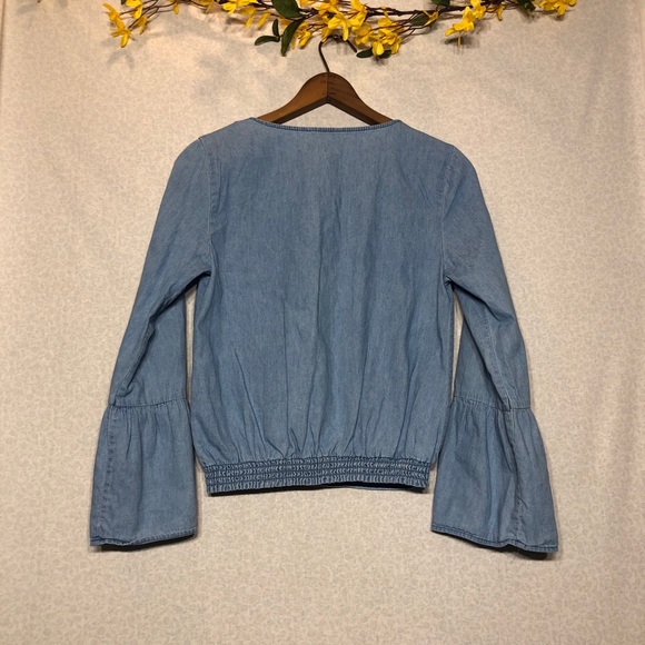 Jean shirt with floral design - Picture 4 of 5